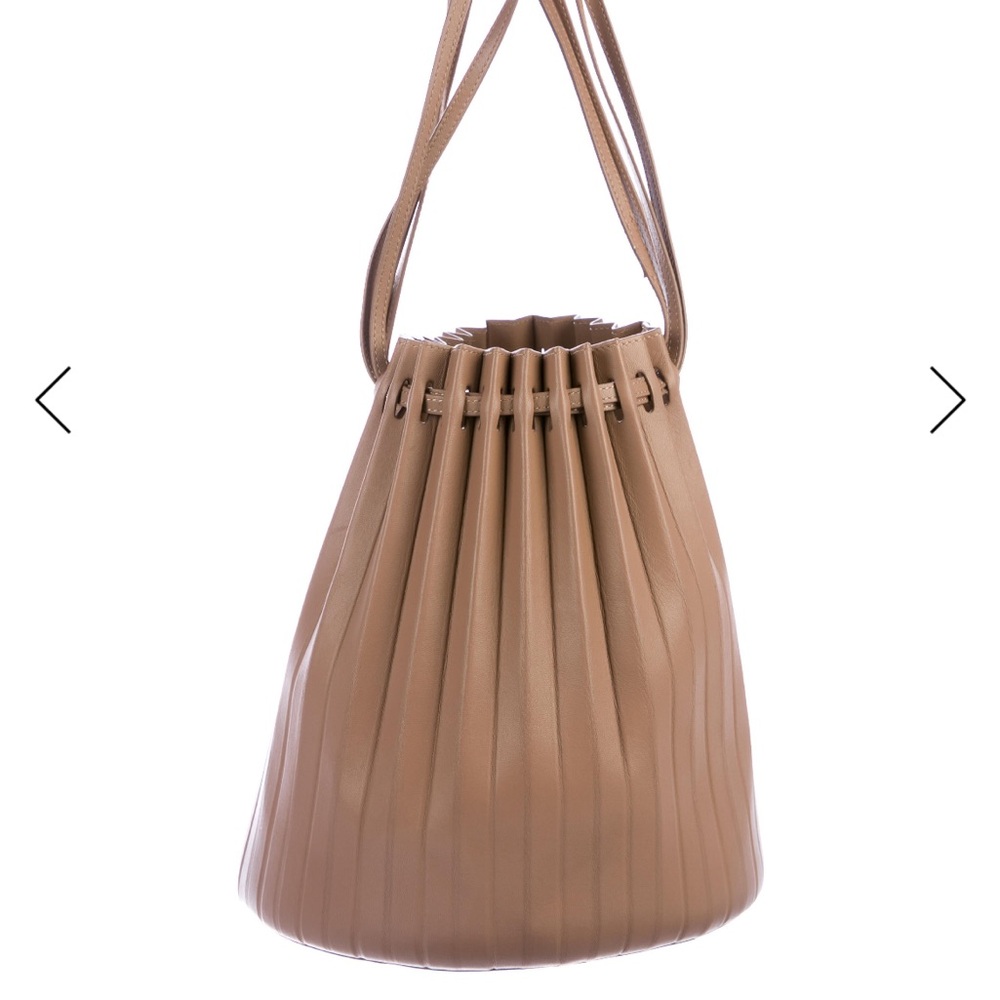 Mansur Gavriel 2019 Tan Pleated Bucket Bag